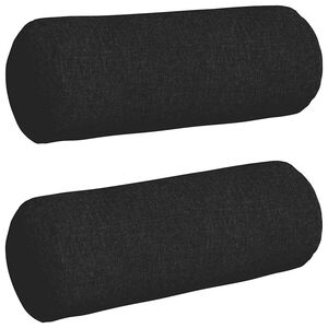 vidaXL Coussins d'accent 2 pcs Noir &Oslash; 25 x 70 cm tissu