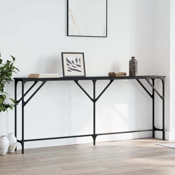 vidaXL Table console noir 180x23x75 cm bois d'ingénierie