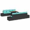 vidaXL Ensemble de canap&eacute; de jardin 9 pc Noir Poly rotin