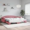 vidaXL Lit de jour avec lit gigogne rose 100x200 cm velours