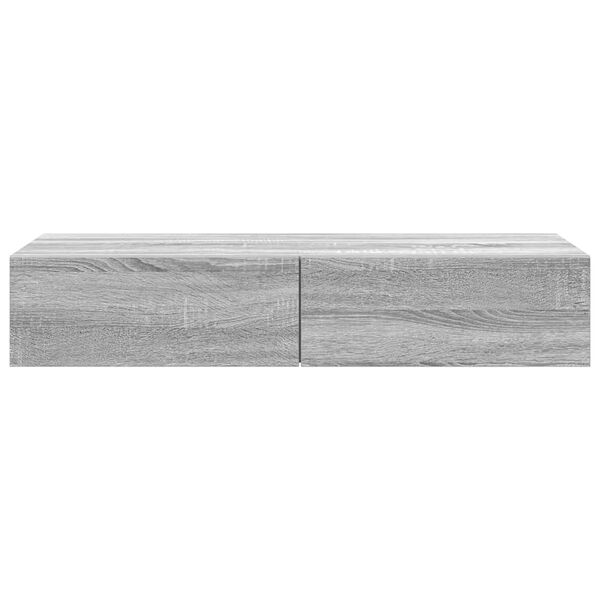 vidaXL &Eacute;tag&egrave;re murale avec tiroirs sonoma gris bois d'ing&eacute;nierie