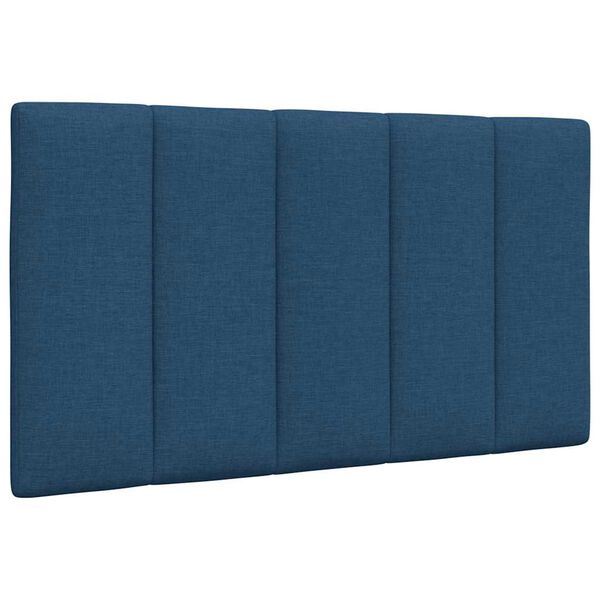 vidaXL Coussin de t&ecirc;te de lit Hanko bleu 90 cm tissu