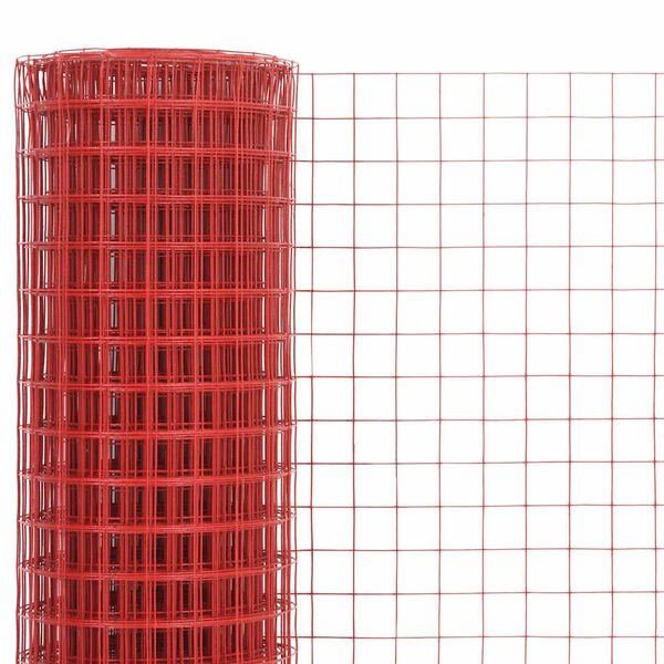 vidaXL Grillage Acier avec rev&ecirc;tement en PVC 25x1 m Rouge