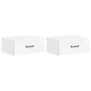 vidaXL Cabinet de chevet mural 2 pcs Blanc brillant 49 x 34,5 x 20 cm
