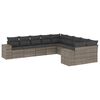 vidaXL Salon de jardin avec coussins 10 pcs gris r&eacute;sine tress&eacute;e