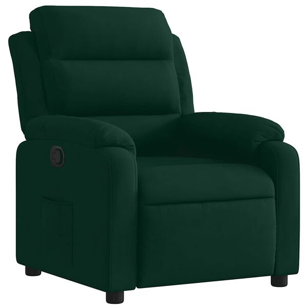 vidaXL Fauteuil inclinable vert fonc&eacute; velours