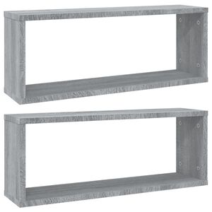 vidaXL &Eacute;tag&egrave;res murales cube 2 pcs Sonoma gris 60x15x23 cm Bois