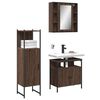 vidaXL Ensemble d'armoires de salle de bain 3 pcs ch&ecirc;ne marron