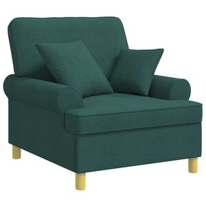 vidaXL Fauteuil XL avec coussins Vert fonc&eacute; Tissu