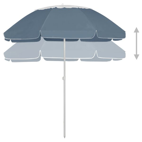 vidaXL Parasol de plage bleu 300 cm