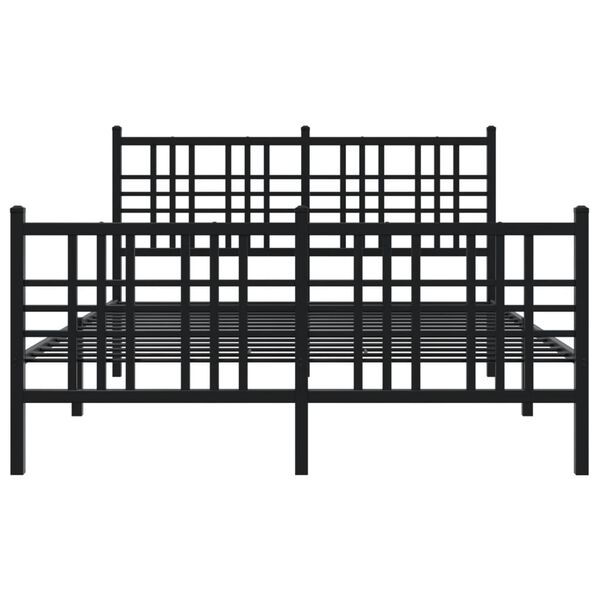 vidaXL Cadre de lit métal sans matelas avec pied de lit noir 120x200cm