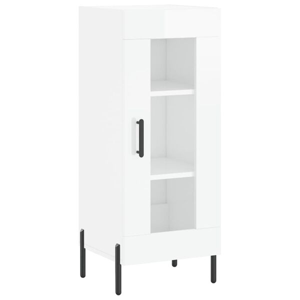 vidaXL Buffet Blanc brillant 34,5x34x90 cm Bois d'ing&eacute;nierie