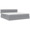 vidaXL Lit avec rangement et matelas Gris clair 200 x 200 cm
