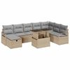vidaXL Ensemble de canap&eacute; de jardin 9 pcs Beige Poly rotin