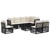 vidaXL Ensemble de canap&eacute; de jardin 9 pc 8 place Noir polyrotin