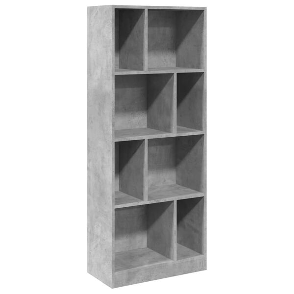 vidaXL Biblioth&egrave;que gris b&eacute;ton 57x28,5x141 cm bois d'ing&eacute;nierie
