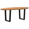 vidaXL Table à manger marron clair bois de chêne massif ovale