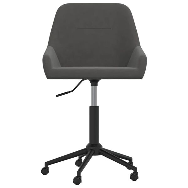 vidaXL Chaise pivotante de bureau Gris fonc&eacute; Velours