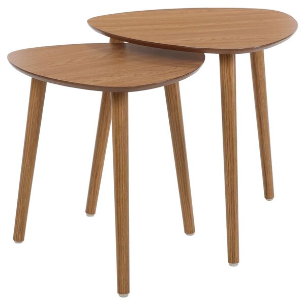 Home&Styling Ensemble de 2 tables d'appoint naturel