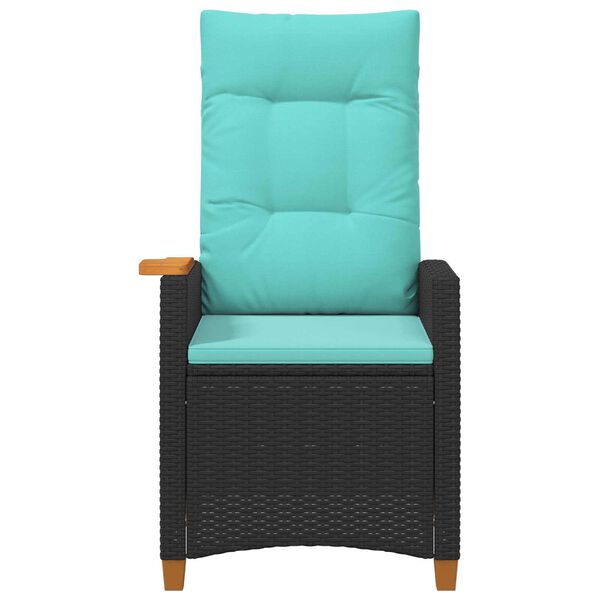 vidaXL Chaise inclinable avec plateau &agrave; th&eacute; 62 x 64 x 112 cm polyrotin