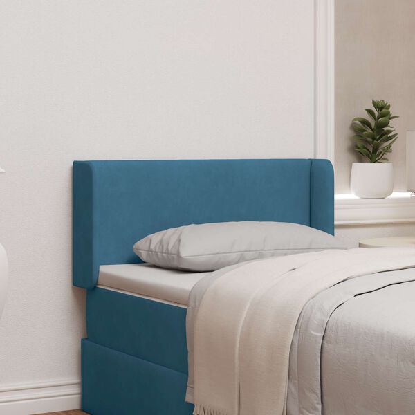 vidaXL Oreille de t&ecirc;te de lit Bleu 40,5 x 40,5 x 4 cm Velours