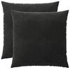 vidaXL Housse de coussin 2 pc HEERLEN Noir 80 x 80 cm Velours