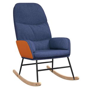vidaXL Chaise &agrave; bascule Bleu Tissu