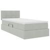 vidaXL Lit de Rangement avec matelas Gris clair 90 x 200 cm Velours