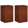 vidaXL Cache-pot de jardin 2 pc Rouill&eacute; 30 x 30 x 50 cm Acier patin&eacute;