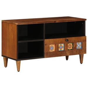 vidaXL Meuble TV Noyer 80 x 33 x 46 cm Bois de mangue massif
