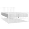 vidaXL Cadre de lit métal sans matelas et pied de lit blanc 140x190 cm