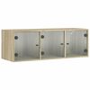 vidaXL Armoire murale avec portes en verre ch&ecirc;ne sonoma 102x37x35 cm