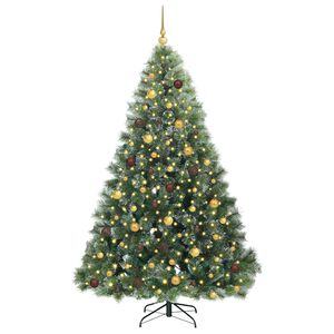 vidaXL Sapin de No&euml;l artificiel avec 300 LED Vert 210 cm PE et PVC