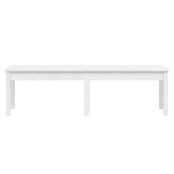 vidaXL Banc de jardin &agrave; 2 places blanc 159,5x44x45 cm bois massif pin