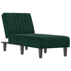 vidaXL Chaise longue vert fonc&eacute; velours