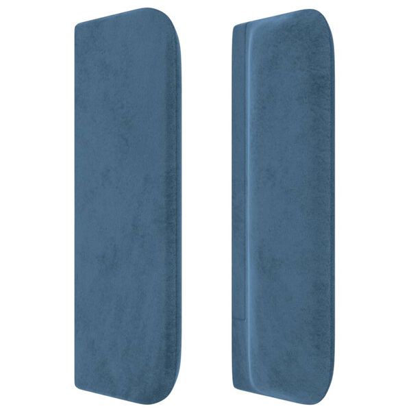 vidaXL T&ecirc;te de lit avec oreilles Bleu fonc&eacute; 93x16x78/88 cm Velours