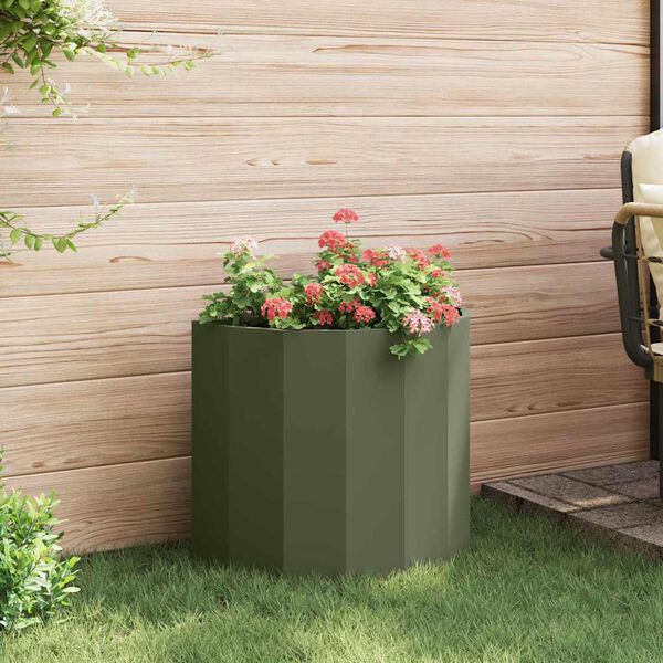 vidaXL Jardini&egrave;re Vert olive 60 x 30 x 50 cm Acier