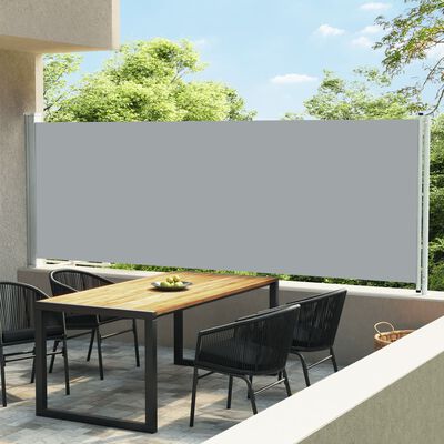 vidaXL Auvent latéral rétractable de patio 160x600 cm Gris