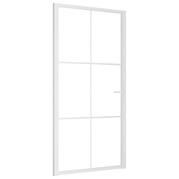 vidaXL Porte int&eacute;rieure 102,5x201,5 cm Blanc Verre ESG et aluminium