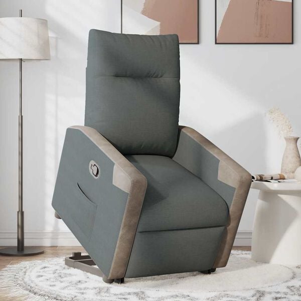 vidaXL Fauteuil inclinable Gris fonc&eacute; Tissu