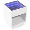 vidaXL Table de chevet avec LED infini blanc 40x40x50 cm