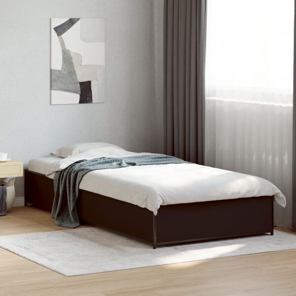 vidaXL Cadre de lit sans matelas noir 100x200 cm