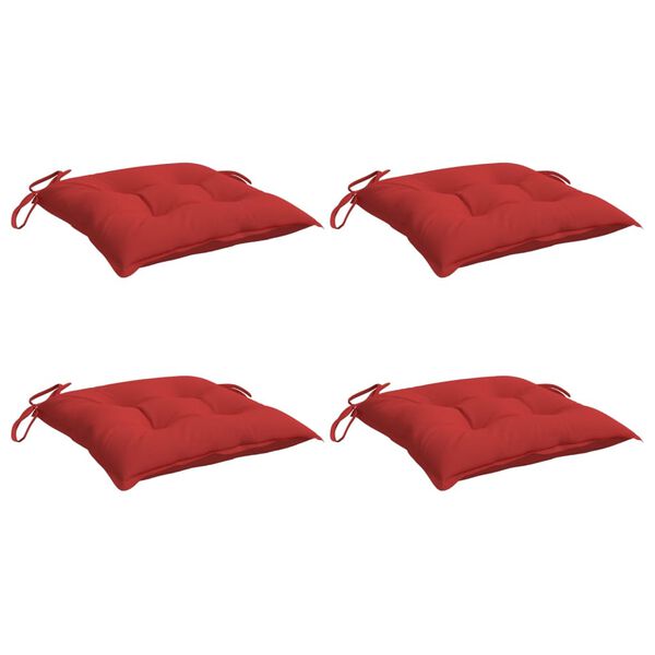 vidaXL Coussins de chaise lot de 4 rouge 50x50x7 cm tissu oxford