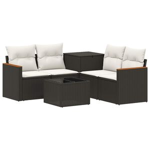 vidaXL Ensemble de Canap&eacute;s 6 pc Noir et blanc cr&egrave;me