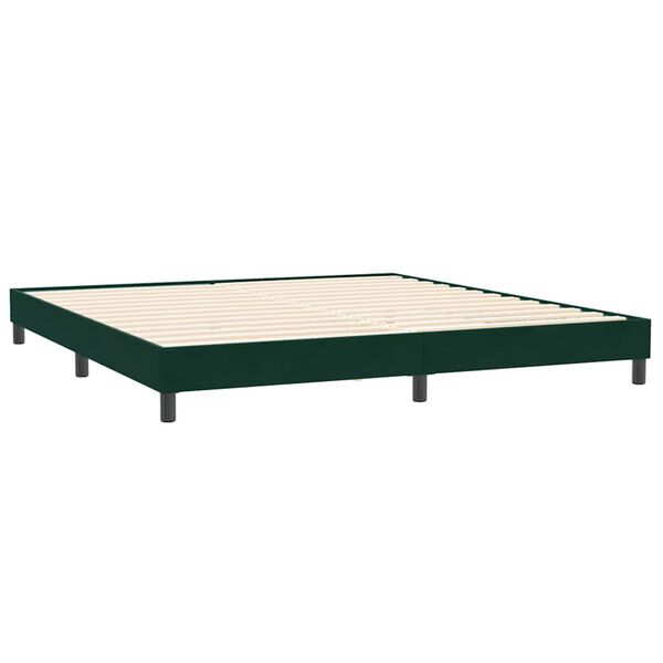 vidaXL Sommier &agrave; lattes de lit et matelas vert fonc&eacute; 180x210cm velours