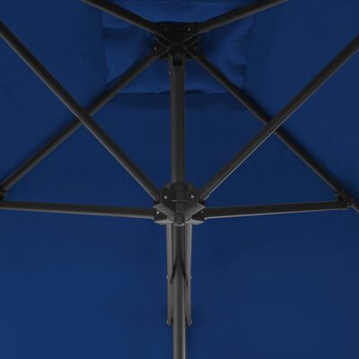 vidaXL Parasol d'extérieur avec mât en acier Bleu 250x250x230 cm