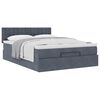 vidaXL Cadre de lit ottoman avec matelas gris fonc&eacute; 140x190 cm velours