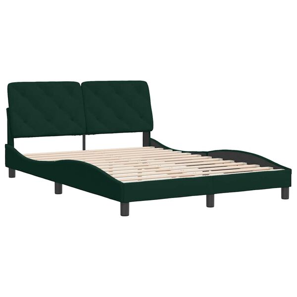 vidaXL Cadre de lit sans matelas vert fonc&eacute; 120x200 cm velours