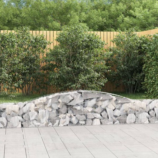 vidaXL Paniers à gabions arqués 6 pcs 400x30x40/60 cm Fer galvanisé