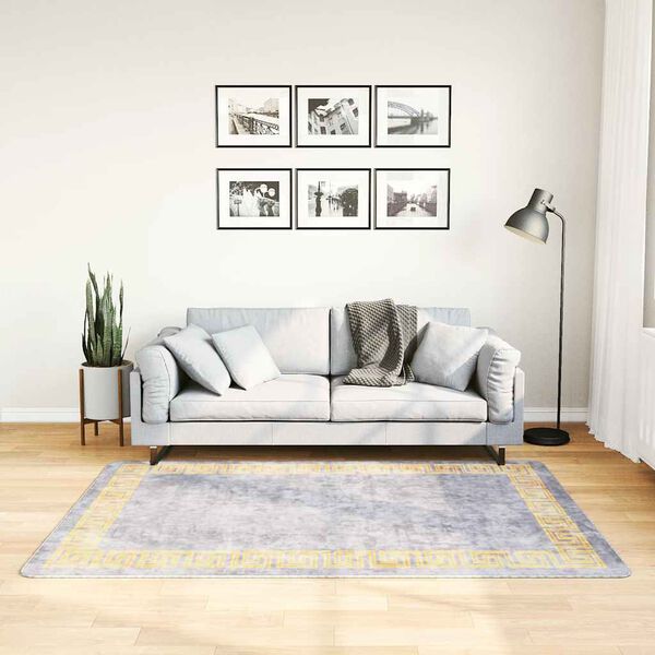 vidaXL Tapis lavable antid&eacute;rapant 120x180 cm gris
